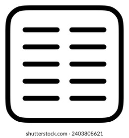Editable text column vector icon. Part of a big icon set family. Perfect for web and app interfaces, presentations, infographics, etc