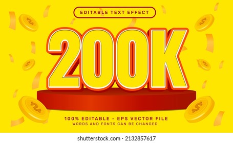 Editable text effect - 200k 3d style concept