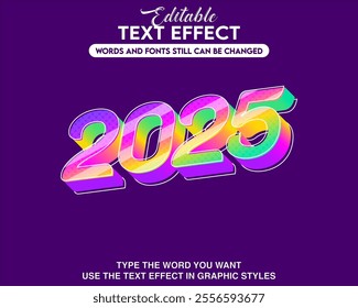 Editable text effect 2025 style
