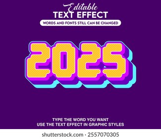 Editable text effect 2025 style theme