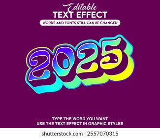 Editable text effect 2025 style theme