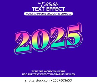 Editable text effect 2025 theme