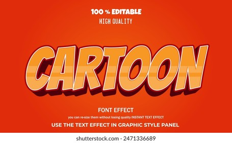 Editable text effect 3d cartoon, premium vector.
