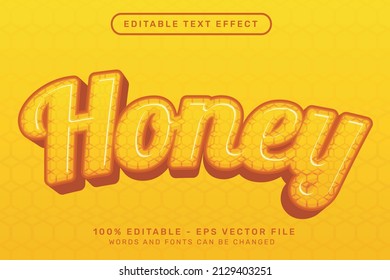 Editable text effect - 3d honey bee style concept