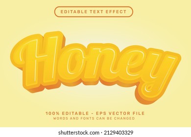Editable text effect - 3d honey bee style concept