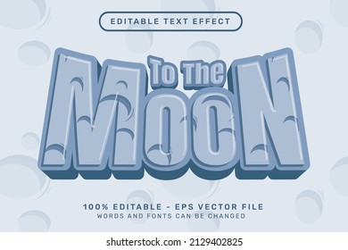 Editable text effect - 3d moon texture style concept