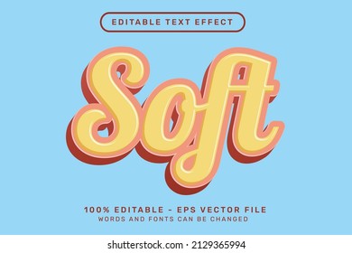 Editable Text Effect - 3d Soft Style Concept