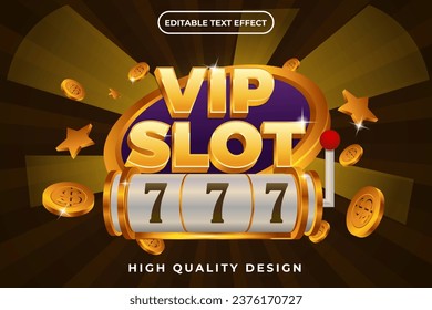 editable text effect 3d vip slot