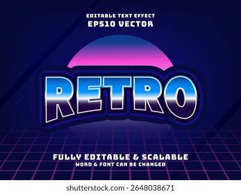 Editable text effect - 80s 90s Vibes 3d vintage style