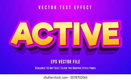 Editable text effect active cartoon style