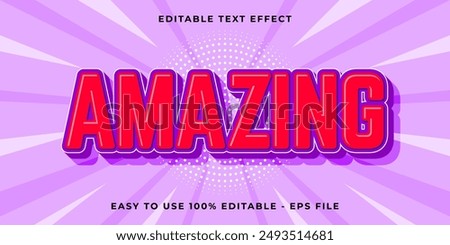 Editable text effect amazing 3d cartoon template style trendy vector