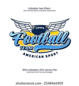 Editable text effect - American Football Team emblem customized