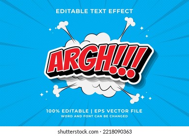Editable text effect - argh comic Cartoon template style premium vector