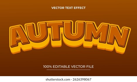 Editable text effect autumn text with leaves illustration
