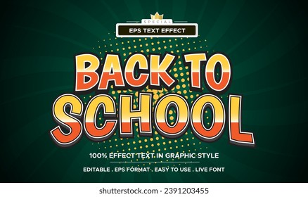 Editable text effect back to school style