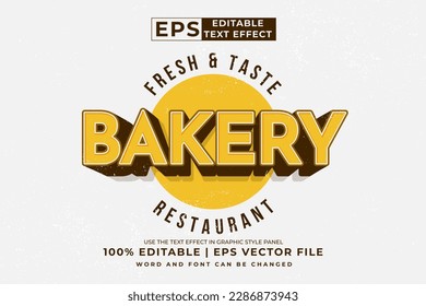 Editable text effect - Bakery Vintage template style premium vector