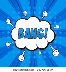 Editable text effect Bang 3d Cartoon Comic style premium vector. Comic Retro Balloon for Dialog. Comics style. Vector illustration