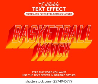 Editable text effect basketball match style