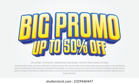 Editable text effect big sale 3d style premium vector