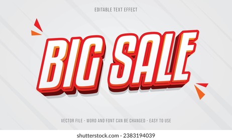 Editable text effect big sale, marketing text style suitable for business brand