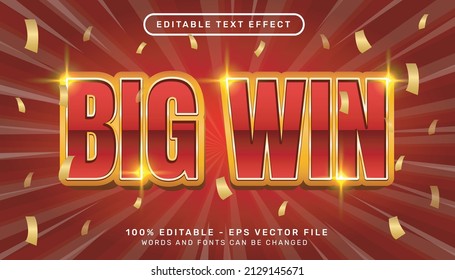 Editable text effect - big win 3d style concept