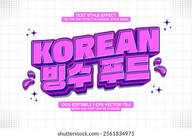 Editable text effect Bingsu Korean Food 3d Cartoon template Game Style