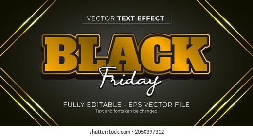 Editable Text Effect  Black Friday Template With 3 Dimension Type Style