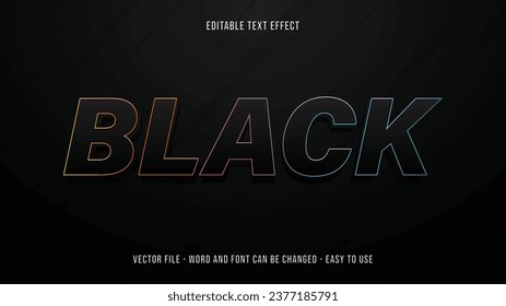 Editable text effect black and gradient colors mock up