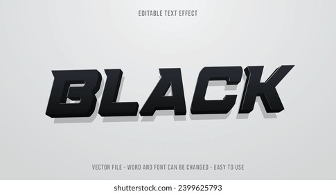 Editable text effect black mock up, use for business brand
