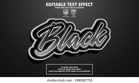 Editable Text Effect Black Style 