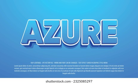 Editable text effect blue 3d style