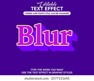 Editable text effect blur style