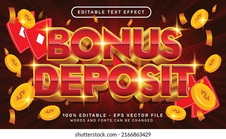 Editable text effect, bonus deposit 3d style