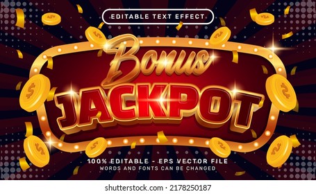 Editable Text Effect - Bonus Jackpot Casino 3d Style Concept