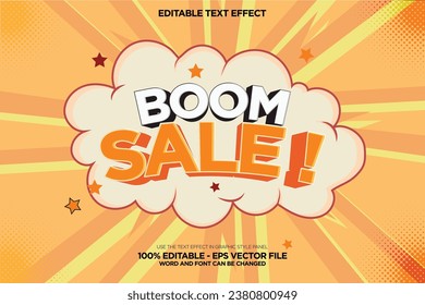 editable text effect boom sale template with 3d style use for logo and business brand