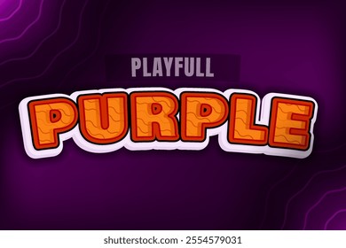 Editable Text Effect with Bright Purple and Orange in Modern Retro Comic Vintage Style for Halloween Theme, Events, Promotional Posters, T-Shirts, and Hobbies