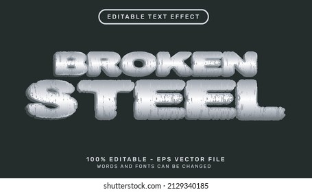 Editable Text Effect - Broken Steel 3d Style Concept