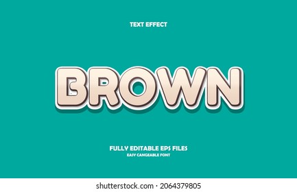 Editable Text Effect Brown Title Style