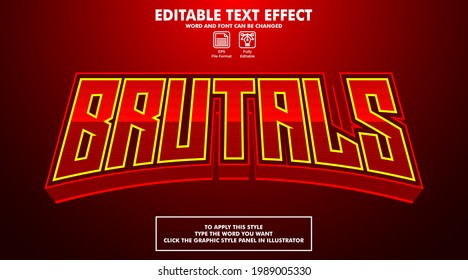 Editable text effect brutals esport style