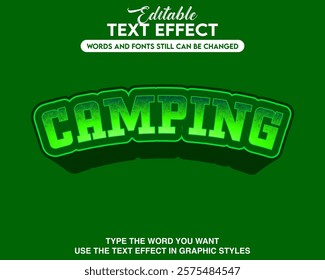 Editable text effect camping style