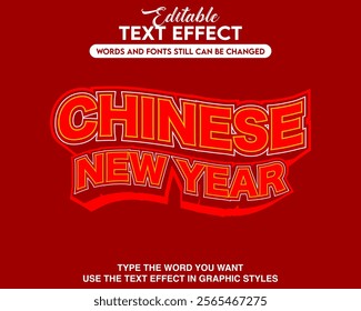 Editable text effect chinese new year style