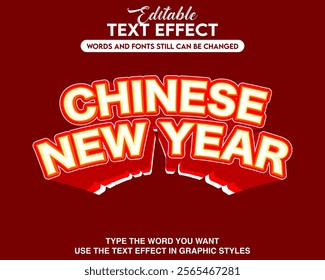 Editable text effect chinese new year style