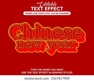 Editable text effect chinese new year style