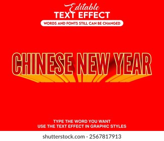 Editable text effect chinese new year style