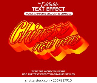 Editable text effect chinese new year style