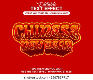 Editable text effect chinese new year style