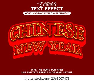 Editable text effect chinese new year style