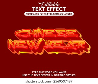 Editable text effect chinese new year style