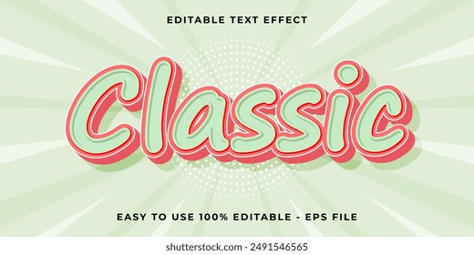 Editable text effect classic 3d cartoon template style trendy vector