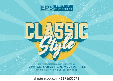 Editable text effect - Classic template style premium vector